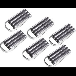 HI Deurstopper - 6x stuks - rubber - RVS - 13 x 5 x 4 cm - antislip