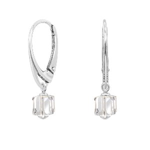 ARLIZI 1748 Oorbellen Swarovski Kristal Kubus Transparant - 925 Sterling Zilver - 2,5 cm
