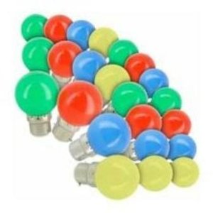 YOZHIQU E27LED-kleurenlampen - 1W-kleurenlampen - LED-kleurenlampen - Decoratieve lampen - Geschikt voor feestdagen，bruiloften, feesten - 24 stuks - 6 rode, 6 blauwe, 6 groene en 6 gele