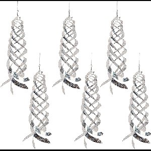 JeiibrZui Vogelafschrikmiddel - Vogelbescherming - Spiraalvormige reflector, spiegelende reflectie, duurzaam - 6 stuks - Ideaal voor buitengebruik / Zilver