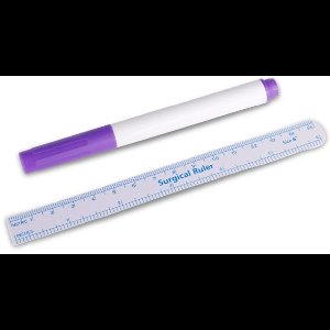 Steriele Marker - Ultrafine tip stift met maatstaaf - Paars - Sterile Surgical Skin Marker - Single Use