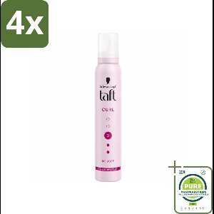 Taft - Haarmousse - Curl 3 - Gedefinieerde krullen - 200 ml - Voordeelverpakking - 4 stuks - Krullenmousse - Krullen definiëren