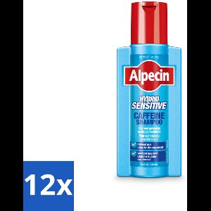 12 x Alpecin - Hybrid - Shampoo - Gevoelige Hoofdhuid - 250 ml - Shampoo Voor Gevoelige Hoofdhuid - Anti-roos Shampoo - Haaruitval Shampoo - Kalmerende Shampoo - Hydraterende Shampoo