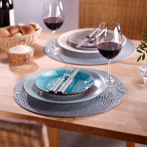Stunq® placemat/placemat, grijs, set 4-delig, afwasbaar, synthetisch, 38 cm