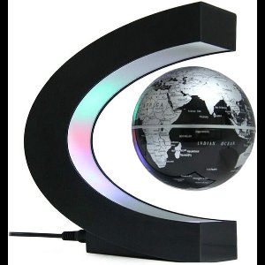 White-Label® Wereldbol Met Verlichting - Led Lamp Kinderen - Bureaulamp - Zwart