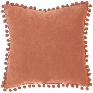 SIERKUSSEN VELVET - POMPON- Kussens woonkamer - Terracotta -  40X40 CM