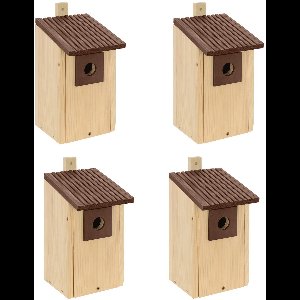 Inovra ® Natuurlijke Houten Vogelhuisjes Set voor Mezen en Andere Tuinvogels, Weerbestendig en