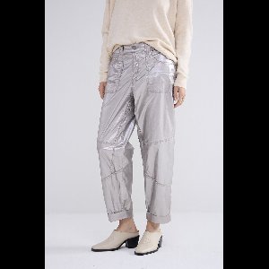 Summum - 4s2693-12105 - Loose tapered pants foil coated twill