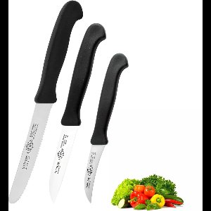 Eikaso Solingen 3-delige Precisie Messenset – Schilmes, Ontbijtmes & Tourneermes (Krom Schilmes) – RVS – Made in Solingen