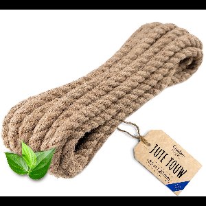 Creatief Deco Jute Touw | 35m Lengte | 20mm Dikte | Sterk en Duurzaam Jute Touw | Gedraaid Natuurvezeltouw | Bruin Decoratief Touw | Voor Toepassingen: Balustrades, tuin- en thuisprojecten