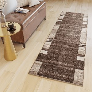 Tapiso Sari Tapijt Loper Bruin Woonkamer Rug Vloerkleed Maat- 80x400