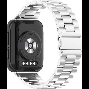 Cazy Bandje geschikt voor Oppo Watch 2 46mm - Metalen Horlogebandje - Zilver