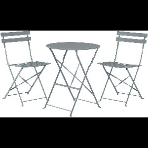 BELIANI FIORI - Bistroset voor 2 - Grijs - Staal