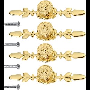 Allecto plus - Gouden Meubelgrepen Set van 4 - Vintage Stijl - Voor Lades en Deuren - Inclusief Schroeven