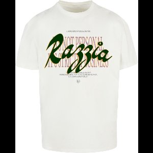 Mister Tee - Razzia Oversize Heren Tshirt - S - Creme