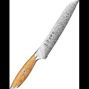 Hezhen X01 Flagship Series - Broodmes - Damascus Poederstaal (73 laags met kern van 14Cr14MoVNb) – Olijfhout – Professioneel vlijmscherp damastmes - Inclusief mooie geschenkdoos