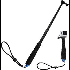 VirtuBuy - Telescoopstang Selfiestick voor Action Cam - Verlengbaar - Zwart - Monopod - Voor GoPro SJCAM Xiaomi - Inclusief Mount Accessoires - Geschikt voor Outdoor Gebruik - Diverse Modellen en Kleuren