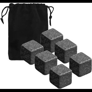 6x Herbruikbare Koelstenen voor Dranken - Whisky, Wijn & Gin - Natuurlijk Graniet