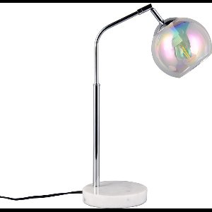 LED Tafellamp - Trion Nox - E14 Fitting - 1 lichtpunt - Chroom - Metaal - Transparant Glas