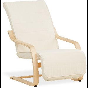 Homestyle4u Schommelstoel - Relaxfauteuil - Fauteuils - met voetensteun - Hout Natuur