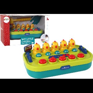 Whac-a-mole kinderspel - kippen thema - met hamer, verlichting & geluiden