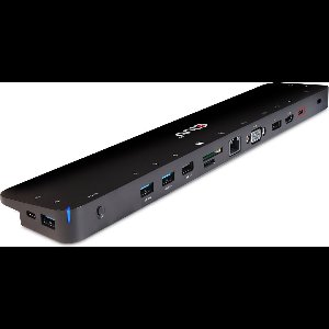 CLUB3D UNIVERSEEL USB Gen1 Type-C Triple Display Dockstation met 65 Watt voor het opladen van een lichte laptop * 1x VGA, 1x HDMI, 1x DP* ( DP ALT MODUS)