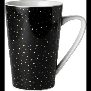 Bliss Loft - Dutch Rose Beker XL Zwart Glitter 43 cl.