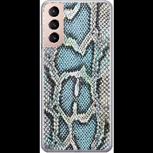 Hoesje geschikt voor Samsung Galaxy S21 Plus - Slangenprint - Soft Case - TPU - Slangenprint - Blauw - ELLECHIQ