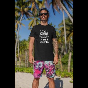 Passie voor Stickers T-shirt M : Ik heb geen therapie nodig ik moet gewoon naar de camping