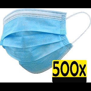 Mondkapje Blauw Wegwerp - Mondmasker Wegwerp - Mondkapje Wegwerp Blauw - Mondkapjes Wegwerp Blauw - 500 Stuks