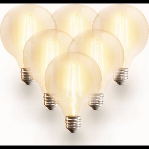 Hoftronic Smart - Set van 6 Smart E27 LED filament lampen - G95 Bolvormig - Wifi & Bluetooth (Seamless connect) - 806lm - 7 Watt - Warm wit tot koud wit - Slimme LED lampen - te bedienen via alle smart assistenten