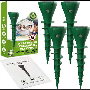 Solacis Mollenverjager - Mollenbestrijding - Ongediertebestrijding - Ultrasoon geluid - Tegen mollen en muizen - Must have voor in de tuin!