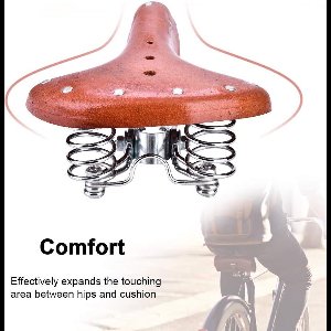 JGS Premium - Lederen Fietszadel voor Stadsfiets met Vering en 3 Veren - Tourzadel