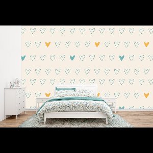 Behang - Fotobehang Minimalisme - Patroon - Baby - Hart - Breedte 350 cm x hoogte 260 cm