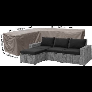 Raffles Covers beschermhoes loungeset / hoekbank (L-vorm) - 240 x 170 H: 70 cm - RHS240170left - Hoes voor hoekbank met ongelijke zijden - Lange zijde links (vanaf zitpositie)
