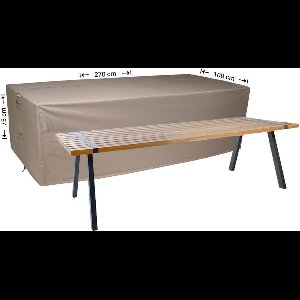 Raffles Covers Beschermhoes tuintafel - 270 x 100 H: 75 cm - RT270 - Waterdicht - Ademend - UV-bestendig - Elastisch rijgkoord - Beschermhoes tuinmeubelen