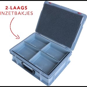 Alpac Assortimentsdoos - Assortimentskoffer - 400 x 300 x 133 mm - Grijs - 22 Vakken