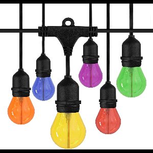 Ledvion - Prikkabel - 45M - Incl. 45x E27 LED Multicolor - 45W - 2100K - IP65