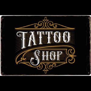 Vintage Tinnen Borden 20cm x 30cm - Tattoo Studio Inrichting — Shop