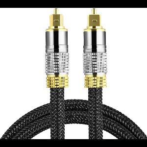 Provium - Toslink optische kabel - verguld - audiokabel - hoge kwaliteit - TV / DVD / CD / DAT / PS4 / AV / MD / TD - 1 meter - zwart