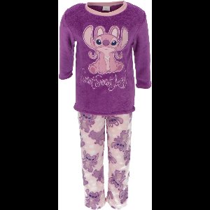 Lilo & Stitch Coral-Fleece Pyjama - Angel - Maat 98/104 - Polyester - Paars - Meisjes