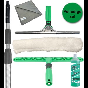 Glasreinigingsset 6in1 | Unger Ergotec | Telescoopsteel 4 meter QleaZy | 35cm Unger Ergotec raamwisser + inwasser | GRATIS Octoclean Window Liquid. 500ml twv €9,99