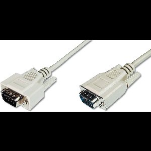 Digitus VGA Aansluitkabel 3.00 m AK-310100-030-E Schroefbaar Grijs [1x VGA-stekker - 1x VGA-stekker]