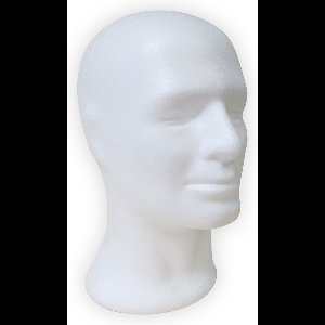 Piepschuim hoofd man