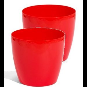 Bloempot Rond Duo 19cm KORAALROOD Prosperplast / 2 STUKS ! /