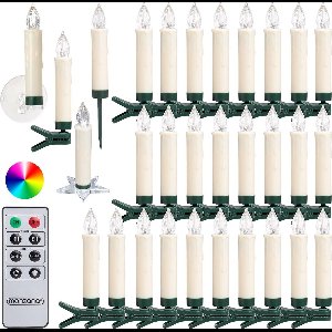 Deuba LED Kaars Kerstverlichting – 30 Stuks op Batterij – Dimbaar Multicolor