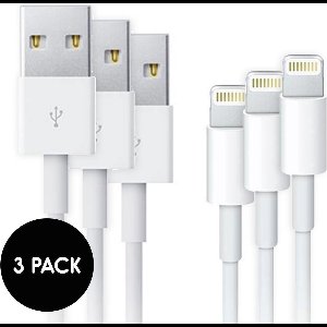 3 stuks iPhone kabel USB Lightning - geschikt voor iPhone 6, 7 - oplader - oplaadkabel