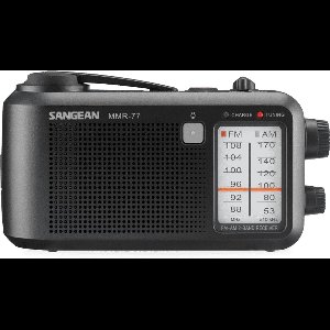 Sangean MMR-77 Noodradio AM/FM - Met dynamo - Spatwaterbestendig - Zaklamp - Oplaadbaar - Zwart