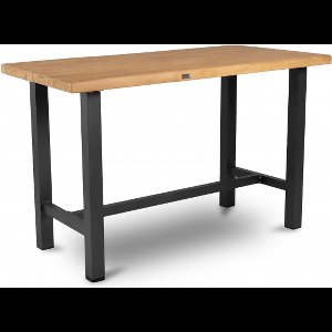 Tierra Outdoor Bartafel Rustiek - Hoge Tuintafel - Aluminium en Teakhout - 4-Persoons - 150x80cm