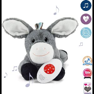 Zazu - Don - Hartslagknuffel - Muziekknuffel met huilsensor en uitneembare geluidsmodule welke hartslag en meerdere muziekjes afspeelt